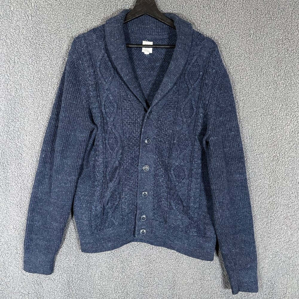 GAP Cotton Blend Shawl Collar Sweater Cardigan - Men's Size M - Blue